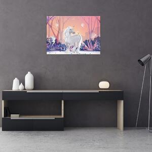 Tablou - Unicorn în pădurea fermecată (70x50 cm)