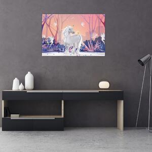 Tablou - Unicorn în pădurea fermecată (90x60 cm)