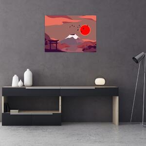 Tablou - Ilustrație a Muntelui Fuji (70x50 cm)