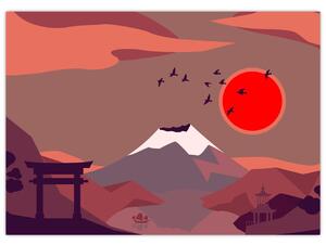 Tablou - Ilustrație a Muntelui Fuji (70x50 cm)