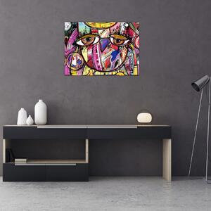 Tablou - Artă stradală - bufniță (70x50 cm)