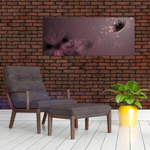 Tablou - Floare și fluture (120x50 cm)