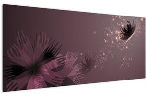 Tablou - Floare și fluture (120x50 cm)