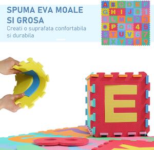 HomCom covor puzzle pentru copii, 36 piese, multicolor | AOSOM RO