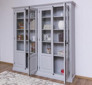Vitrina dubla cu 4 usi, cu tija cu finisaj Dublu color