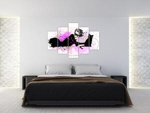 Tablou - Femeia cu pisică neagră (150x105 cm)
