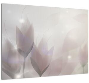 Tablou pe sticlă - Flori de crocus (70x50 cm)