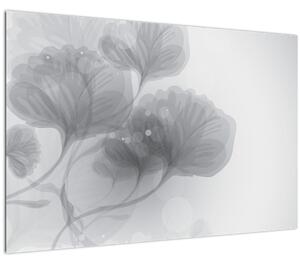Tablou - Flori în nuanțe gri (90x60 cm)