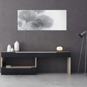 Tablou - Flori în nuanțe gri (120x50 cm)