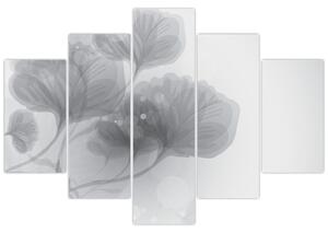 Tablou - Flori în nuanțe gri (150x105 cm)