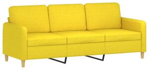 Canapea cu 3 locuri, galben deschis, 180 cm, material textil
