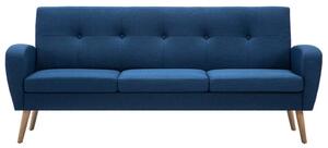 Canapea de 3 persoane, material textil, albastru