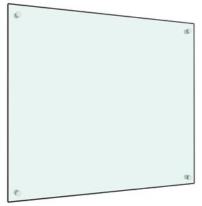 Panou antistropi de bucătărie, alb, 70x60 cm, sticlă securizată