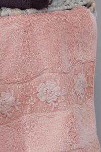 Prosop de corp STELLA cu dantela 85x150cm Roz Trandafir / Pink Rose