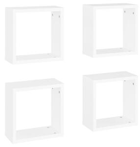 Rafturi de perete în formă de cub, 4 buc., alb, 30x15x30 cm