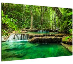 Tablou - Cascada Erawan din Kanchanaburi, Thailanda (90x60 cm)