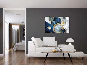 Tablou - Hexagoane de marmură (90x60 cm)