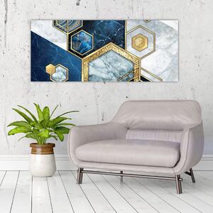 Tablou - Hexagoane de marmură (120x50 cm)