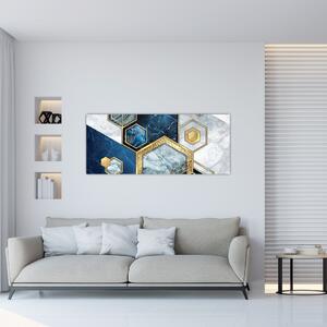 Tablou - Hexagoane de marmură (120x50 cm)