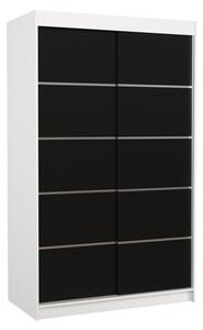 Dulap glisant LISO, 120x200x58, alb/negru