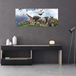 Tablou - Animale pe insulă (120x50 cm)