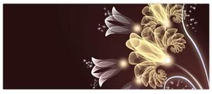 Tablou - Flori strălucitoare (120x50 cm)