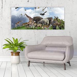 Tablou - Animale pe insulă (120x50 cm)