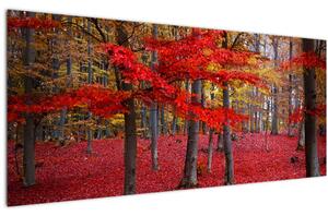 Tablou - Pădurea roșie (120x50 cm)