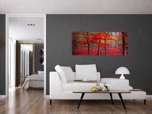 Tablou - Pădurea roșie (120x50 cm)