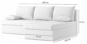 MONACO canapea colțar extensibil, țesătură normală, umplere spumă, stânga, culoare - negru / gri