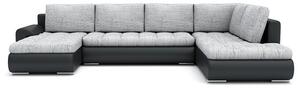 TOKIO II canapea colțar extensibil, formă U, dreapta, culoare - gri / negru