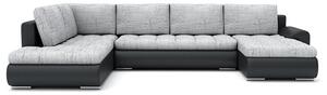TOKIO II canapea colțar extensibil, formă U, stânga, culoare - gri / negru