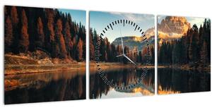 Tablou - Alpi, Italia, Dolomiți, Lago Antorno (cu ceas) (90x30 cm)