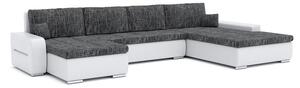 TORONTO canapea colțar extensibil, 310x200 cm, dreapta, culoare - cenușiu / alb