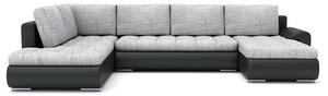TOKIO II canapea colțar extensibil, formă U, stânga, culoare - gri / negru