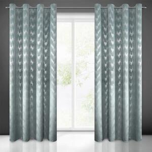 Draperie decorativă albastră cu imprimeu argintiu strălucitor 140 x 250 cm