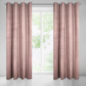 Draperie de culoare roz cu inele de agățat 140 x 250 cm