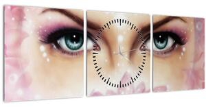 Tablou - Ochi fermecători (cu ceas) (90x30 cm)