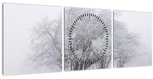Tablou - Iarnă albă (cu ceas) (90x30 cm)