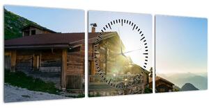 Tablou - Dimineața în Alpi Tirol (cu ceas) (90x30 cm)