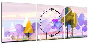 Tablou - Peisaj, abstracție (cu ceas) (90x30 cm)