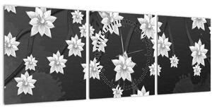 Tablou - Flori pe ramuri (cu ceas) (90x30 cm)
