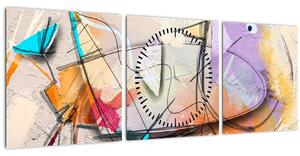 Tablou - Abstract, pasăre (cu ceas) (90x30 cm)