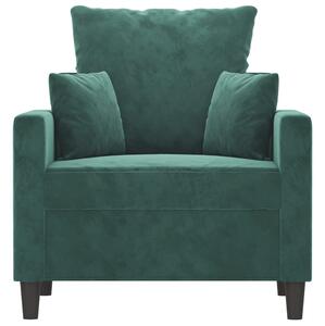 Fotoliu canapea, verde închis, 60 cm, catifea