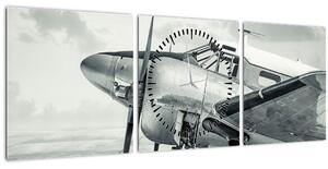 Tablou - Avion (cu ceas) (90x30 cm)