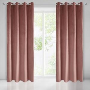 Draperii de culoare roz elegant blackout cu inele de agățat Lungime: 250 cm