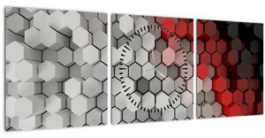 Tablou - 3D hexagoane (cu ceas) (90x30 cm)