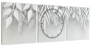 Tablou - Frunze de plasitic (cu ceas) (90x30 cm)