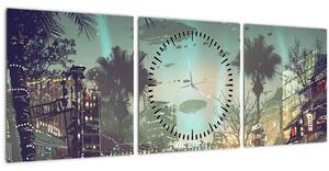 Tablou - Oraș în viitor (cu ceas) (90x30 cm)