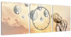 Tablou - Timp pentru meditații (cu ceas) (90x30 cm)